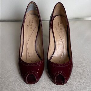 Kate Spade Dark Red Peep Toe Heels